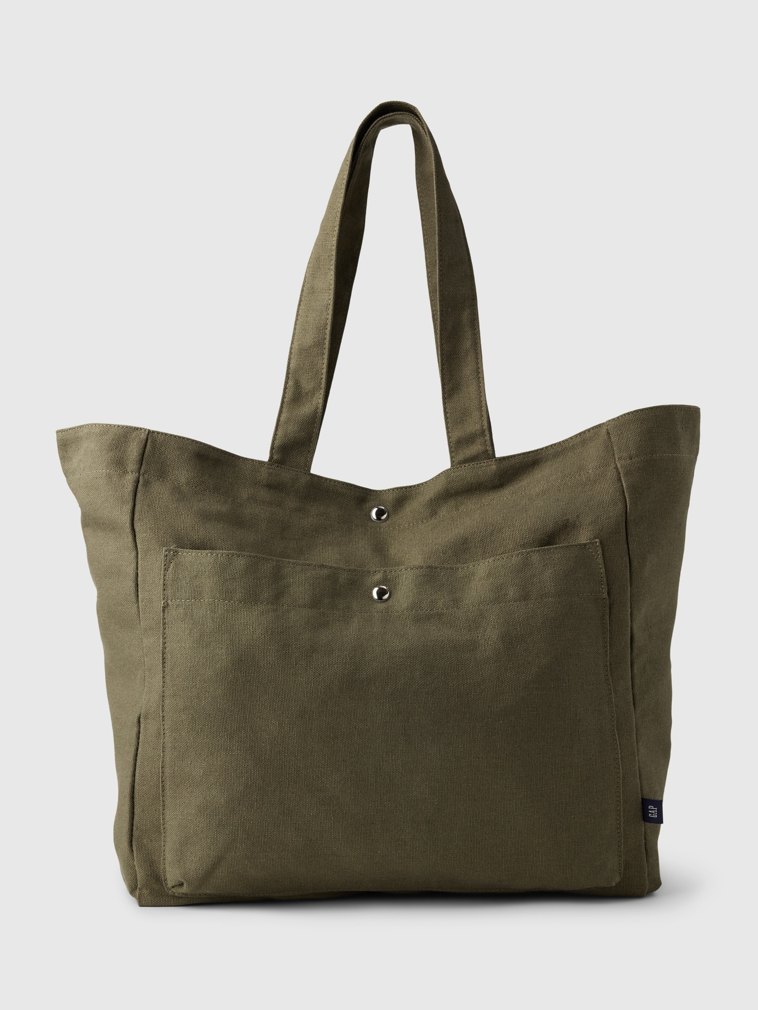 Gap Linen-cotton Tote Bag In Olive Night