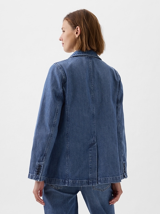 2 of 8 showing, with the color medium indigo of product Denim Blazer