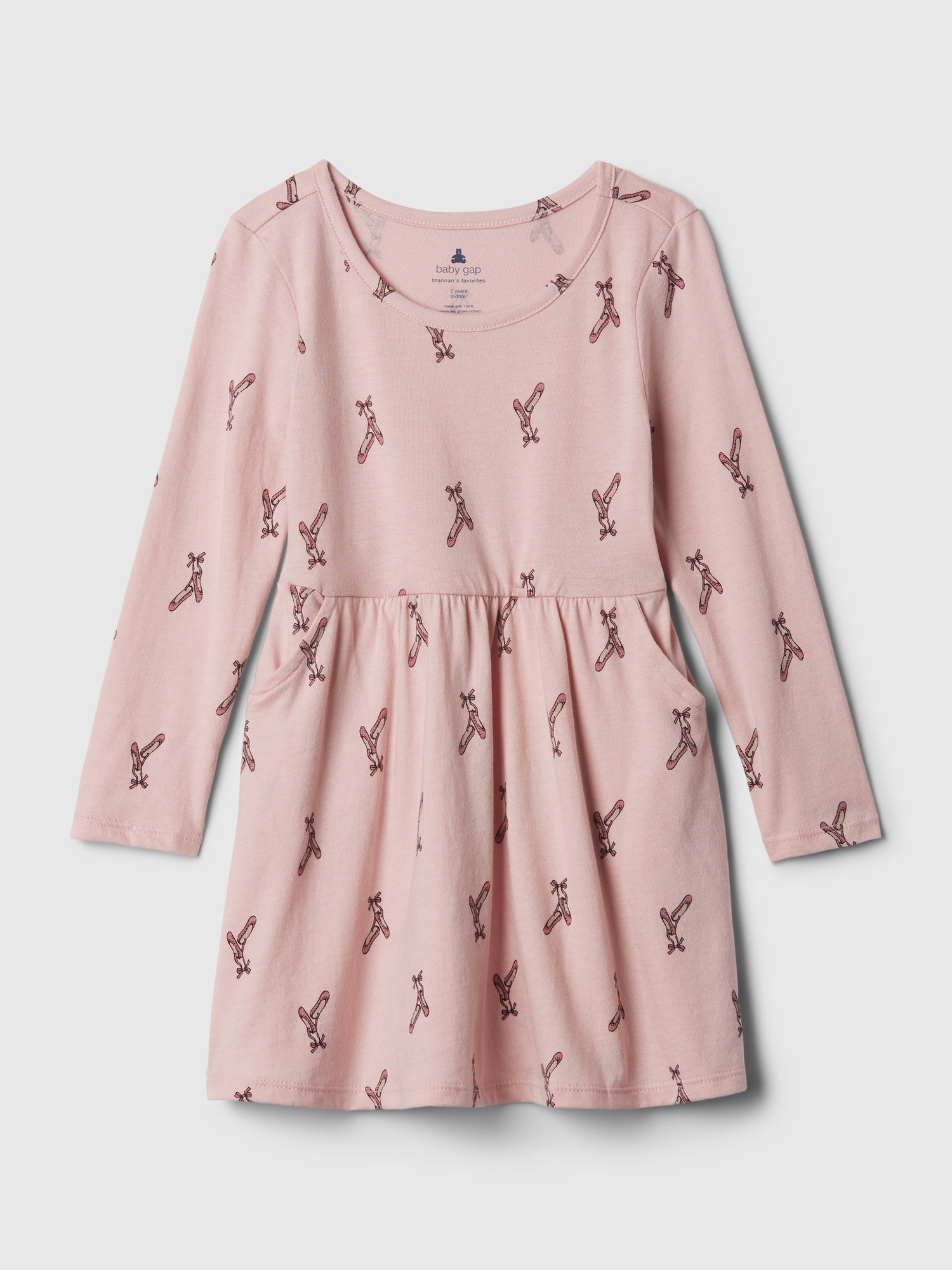 Gap Babies' Toddler Organic Cotton Mix And Match Print Skater Dress In Pink Standard