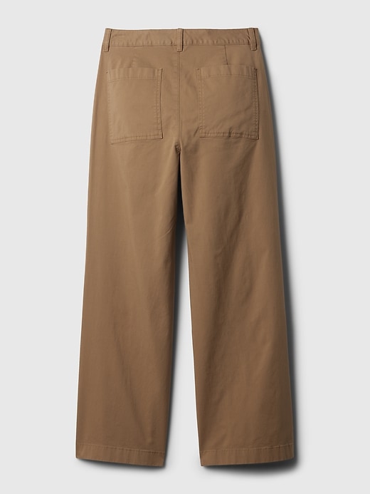 Image number 8 showing, High Stride Wide-Leg Ankle Khakis