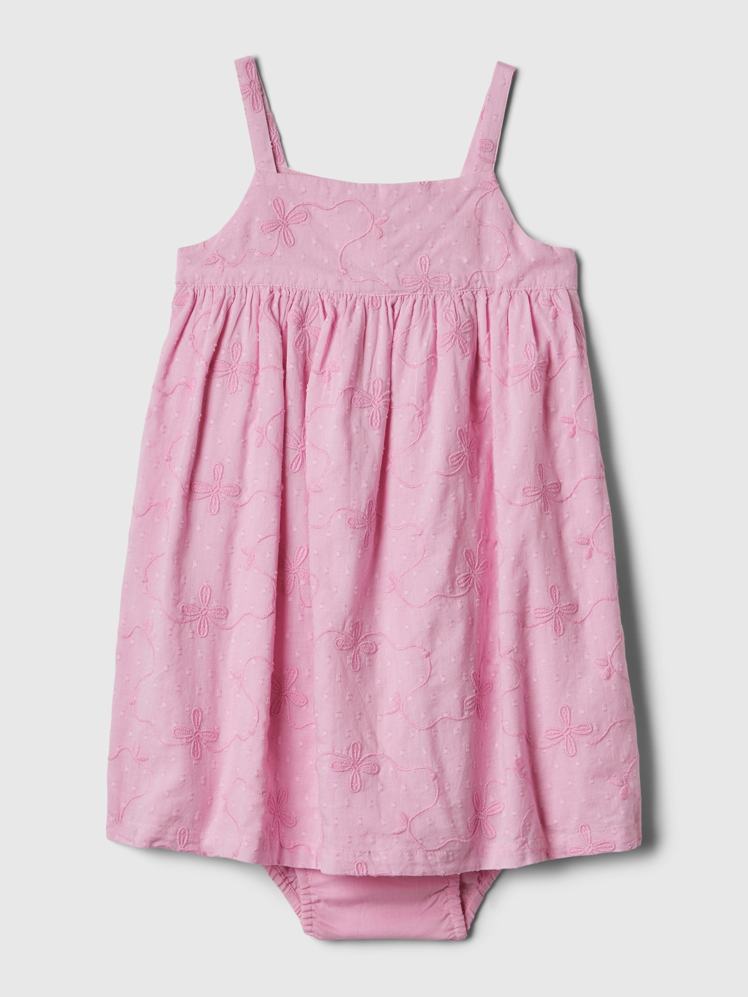 Shop Gap Baby Embroidered Dress In Sugar Pink