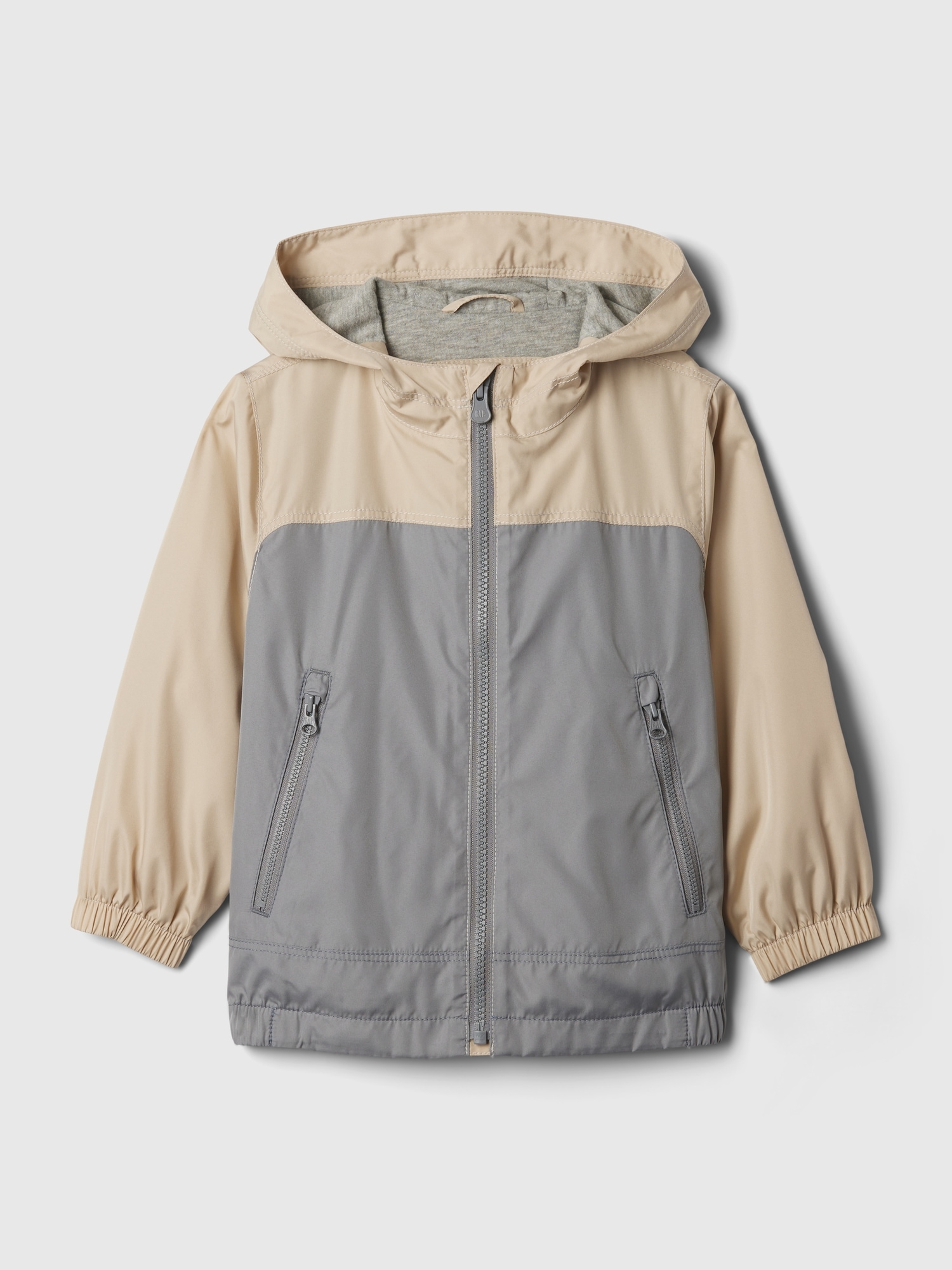 Gap Kids' Baby Jersey-lined Windbreaker In Bedrock Beige