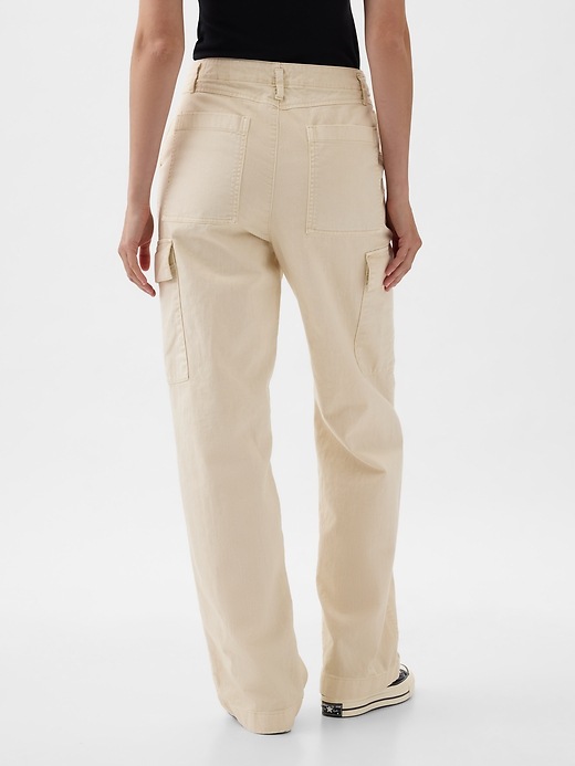 Image number 4 showing, Mid Rise Loose Khaki Cargo Pants