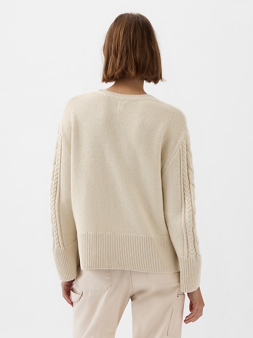 Image number 2 showing, 24/7 Split-Hem Cable-Knit Sweater