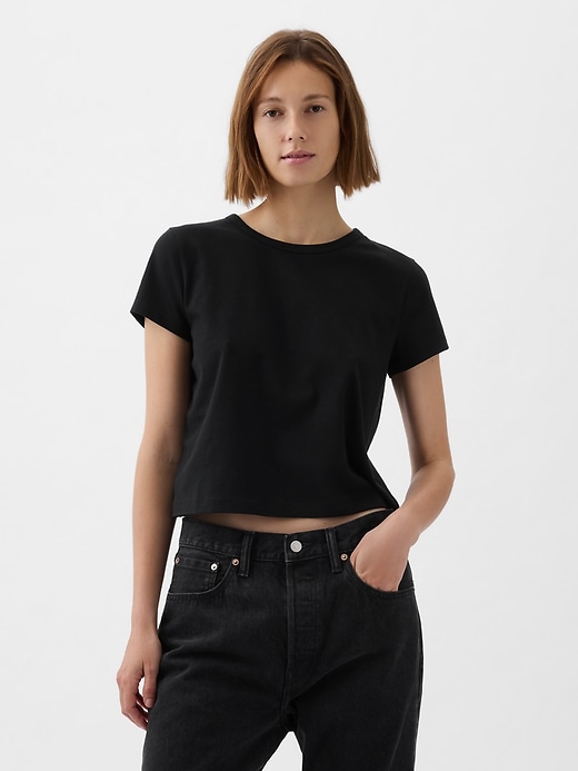 1 of 8 showing, with the color black of product Organic Cotton VintageSoft Baby T-Shirt