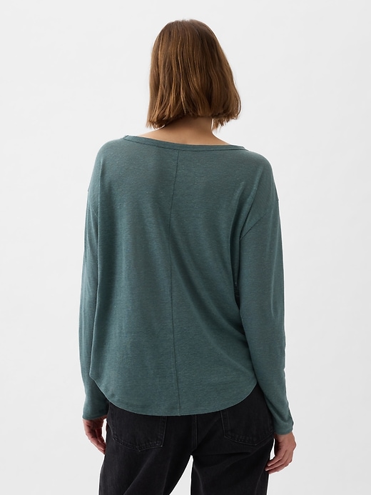 【NILLING】2WAYデザイン Unbalanced boat neck short-sleeved T Cotton Modal Mariner Stripe Boatneck Top