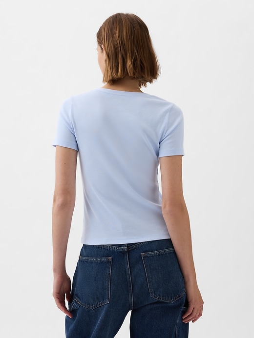 2 of 8 showing, with the color bicoastal blue of product Modern Rib Henley T-Shirt