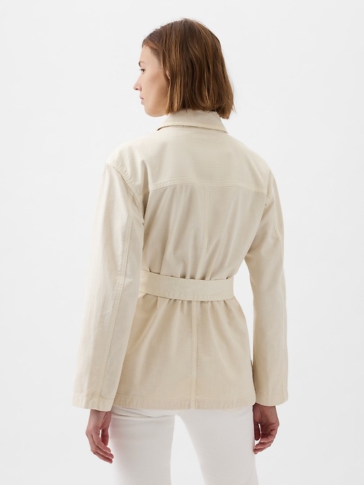 2 of 8 showing, with the color chino beige of product Belted Shirt Jacket