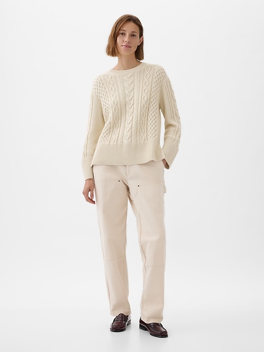 Image number 3 showing, 24/7 Split-Hem Cable-Knit Sweater