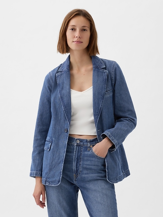 Image number 1 showing, Denim Blazer