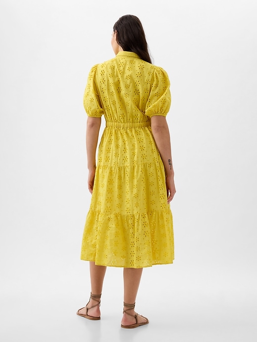 Eyelet Tiered Midi Dress | Gap