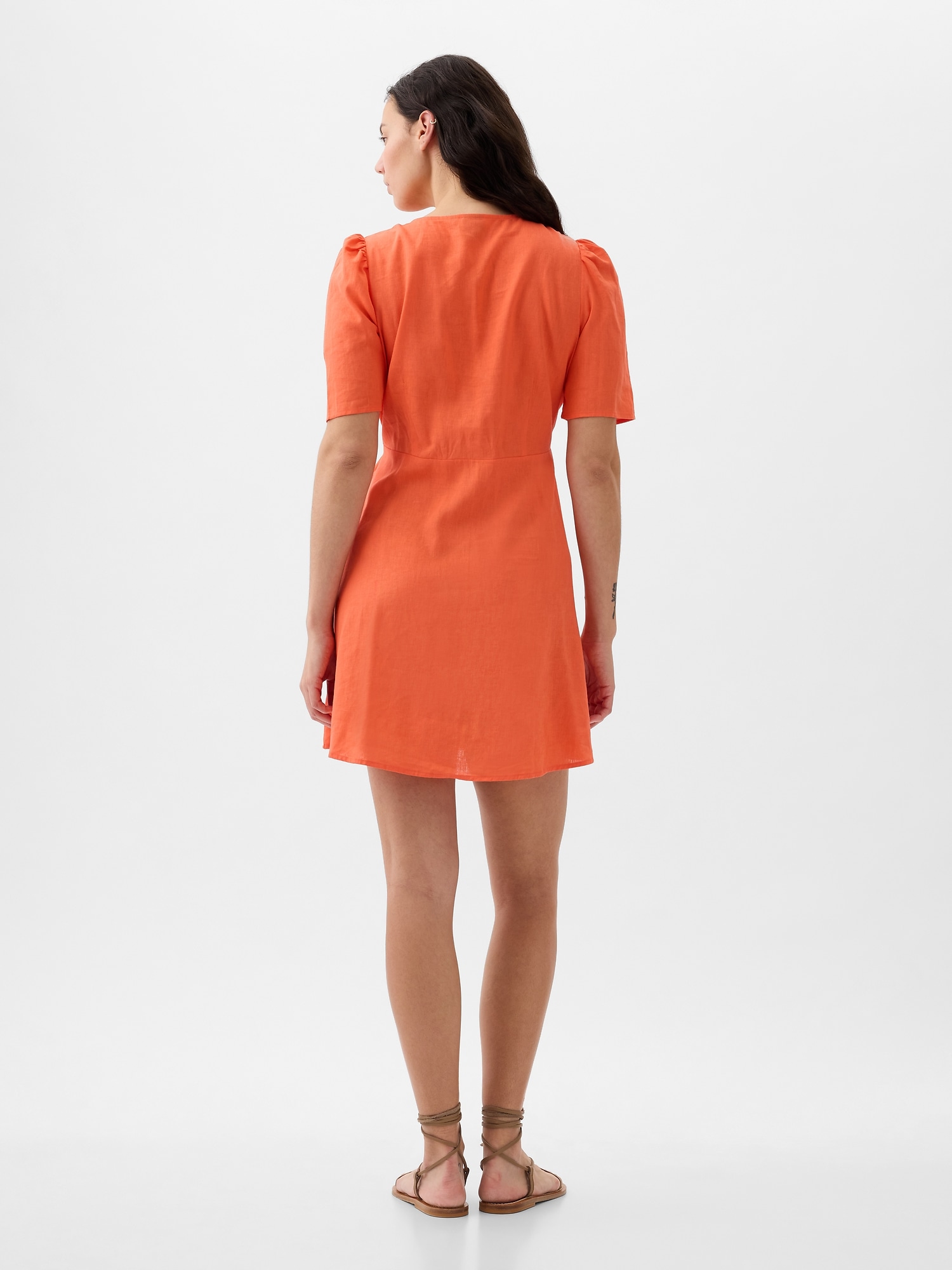 Linen Blend Button Mini Dress Gap linen-blend-button-mini-dress-gap