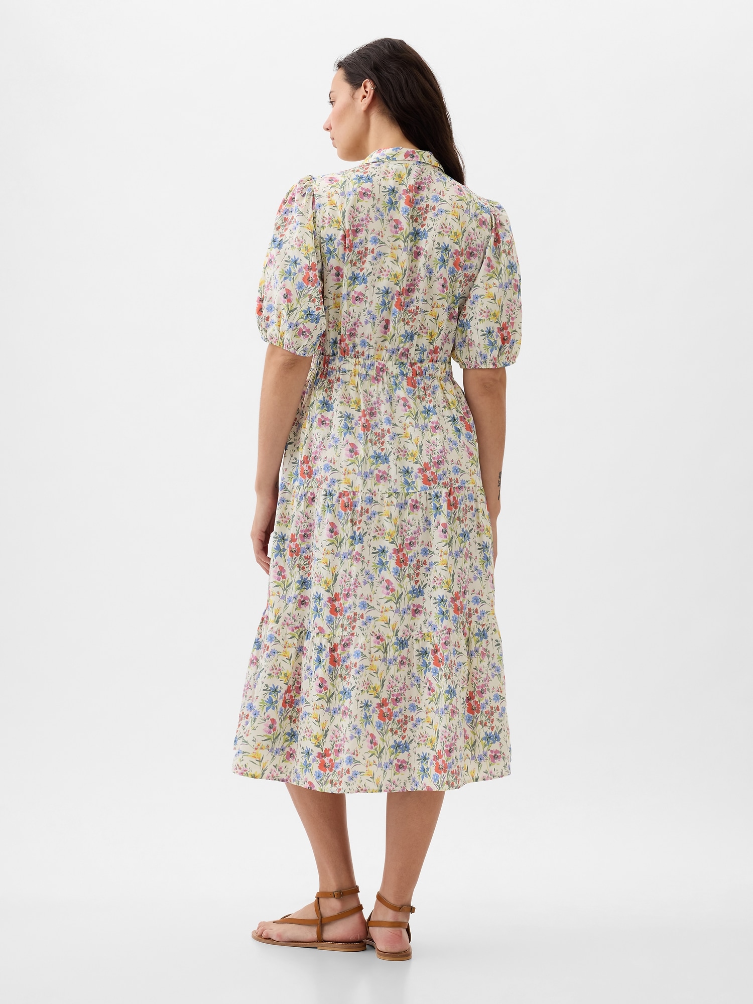 Puff Sleeve Midi Dress | Gap