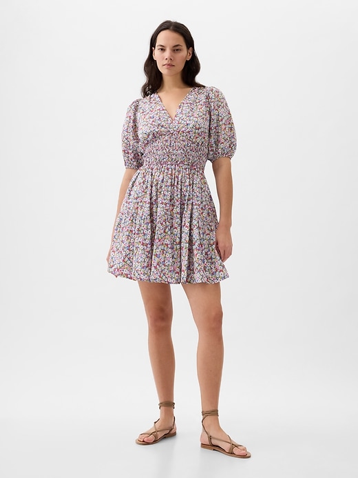 Image number 5 showing, Puff Sleeve Smocked Mini Dress