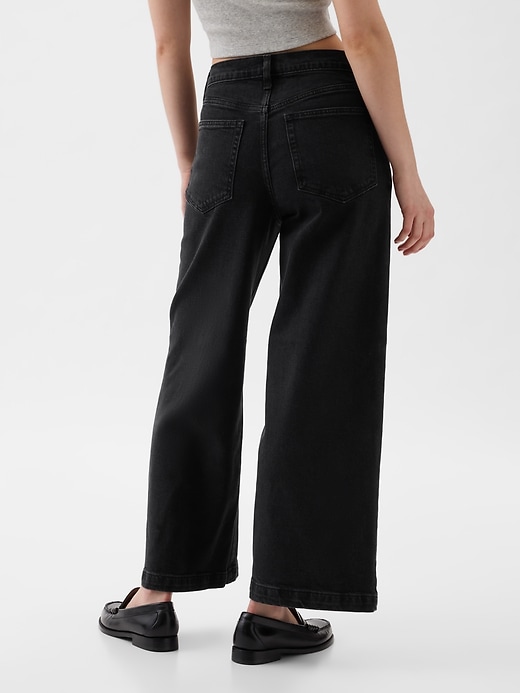 Image number 4 showing, High Rise Stride Wide-Leg Ankle Jeans