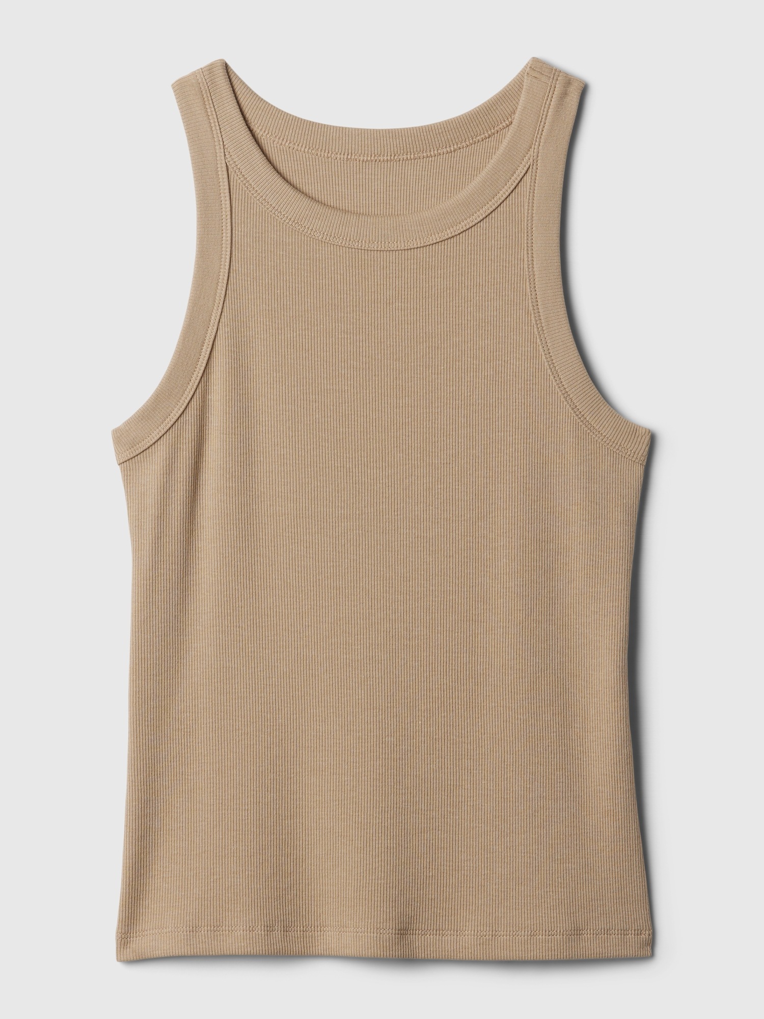 Женский топ Gap Modern Rib Halter Tank Top, цвет: Хаки рыжевато-коричневый — фото 4