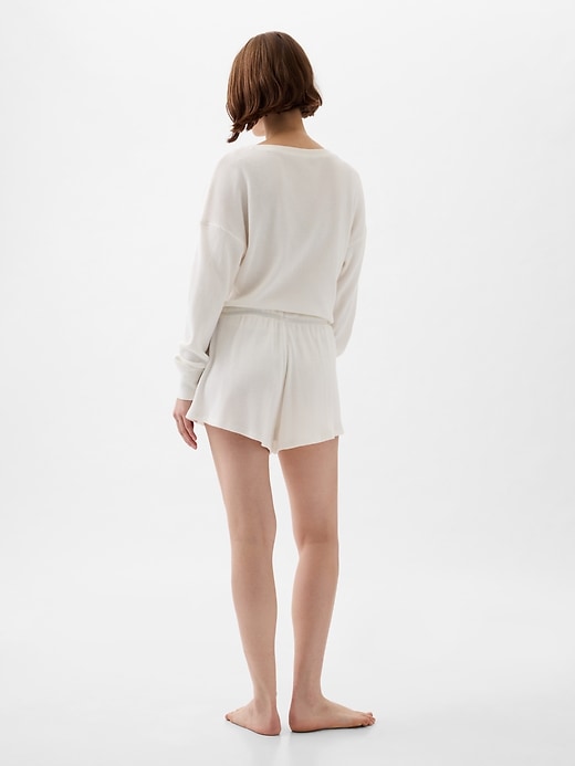 2 of 8 showing, with the color carls stone beige of product Waffle PJ Shorts