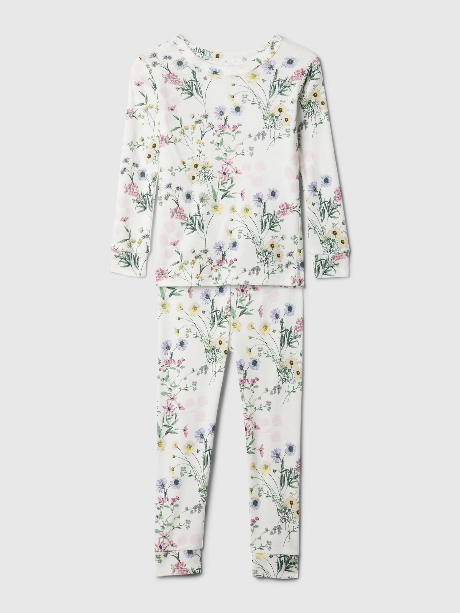 Gap Baby Organic Cotton Pj Set In New Off White Floral