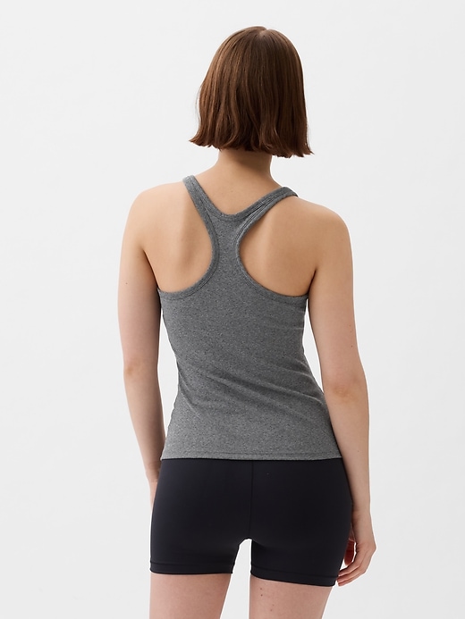 2 of 8 showing, with the color heather grey of product GapFit Studio Rib Tank Top