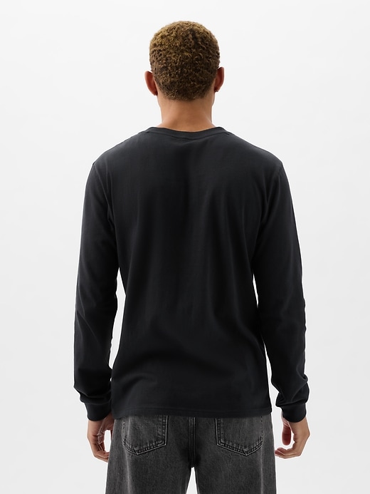 2 of 8 showing, with the color black of product Henley Shirt