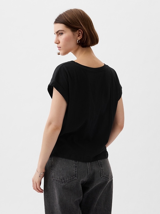 2 of 8 showing, with the color black of product Muscle Dolman T-Shirt