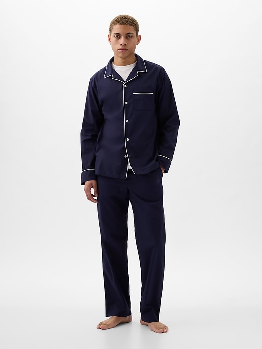 Image number 1 showing, Adult Poplin Pajama Set