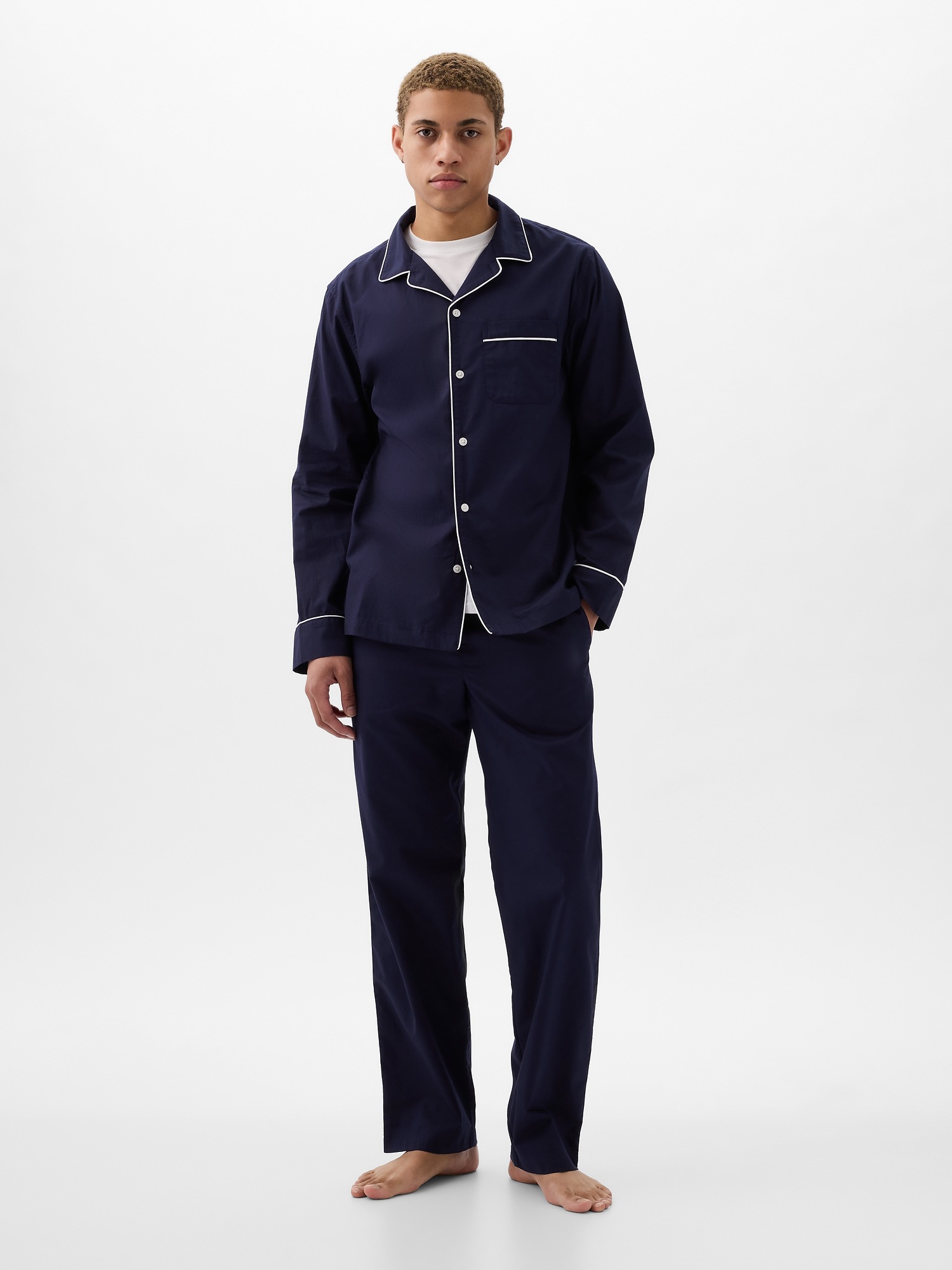 Пижамный комплект Adult Poplin для мужчин — Gap, цвет: Тёмный Ночной