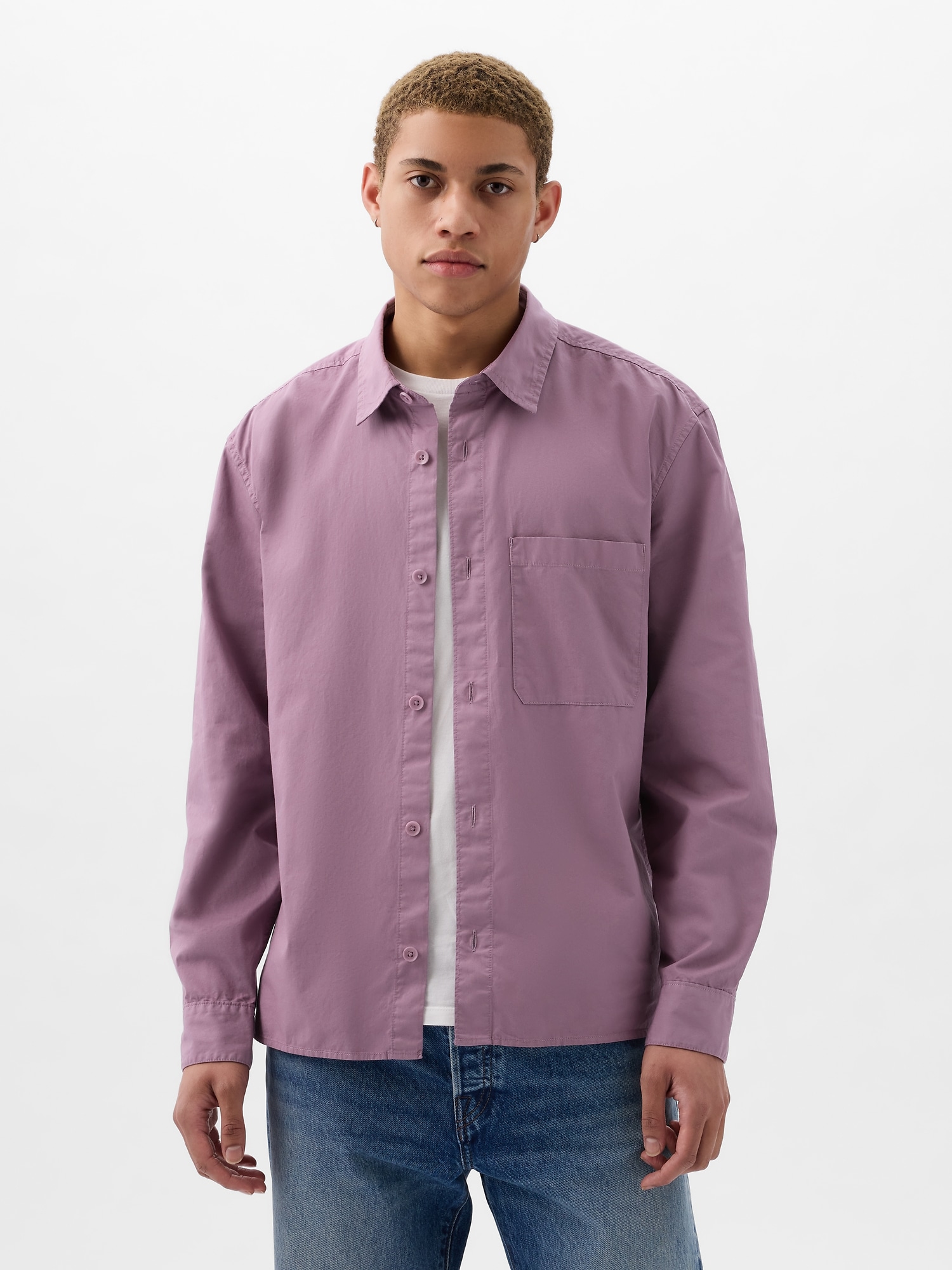Gap Relaxed Twill Shirt In Amethyst Purple