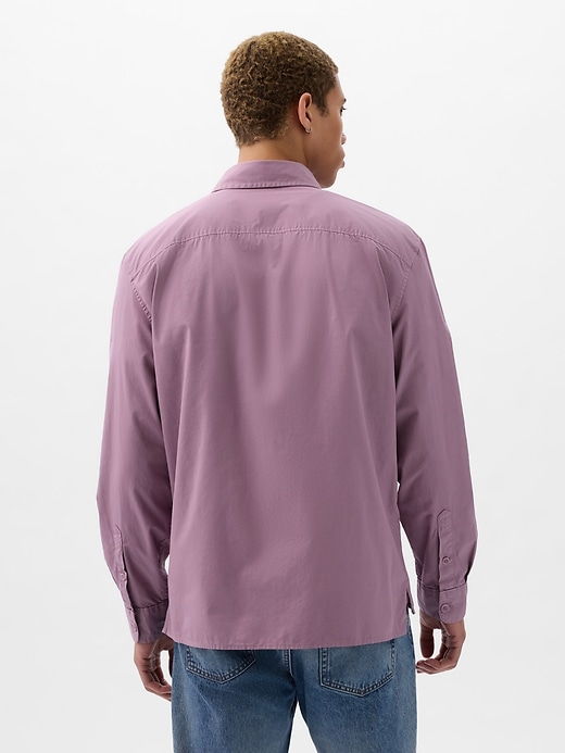 2 of 8 showing, with the color amethyst purple of product Relaxed Twill Shirt