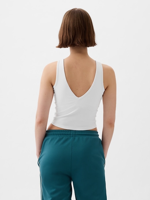 2 of 8 showing, with the color optic white of product GapFit Studio Rib V-Neck Brami