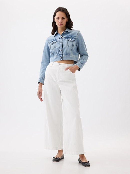 Image number 5 showing, High Rise Stride Wide-Leg Ankle Jeans