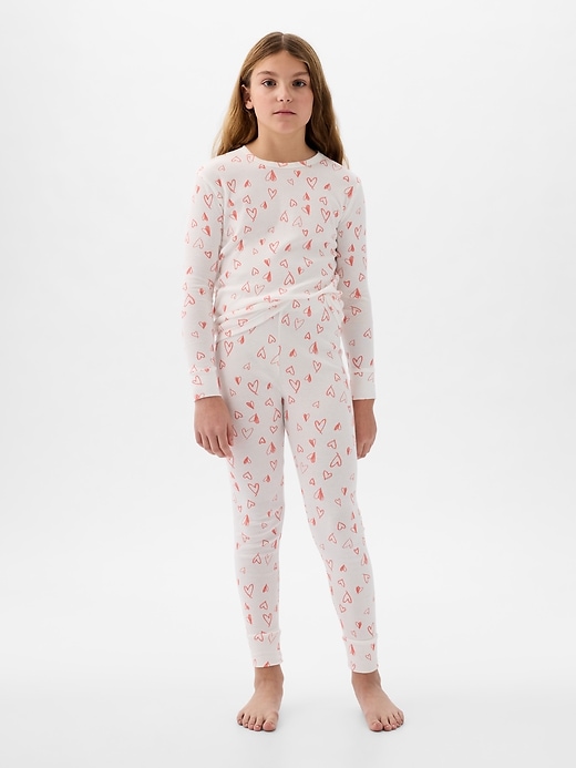 1 of 8 showing, with the color multi hearts of product Kids Organic Cotton PJ Set