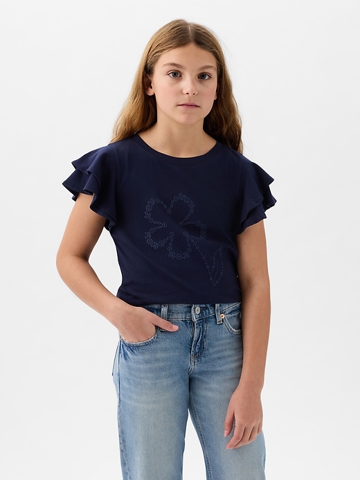 Image number 5 showing, Kids Ruffle Graphic T-Shirt