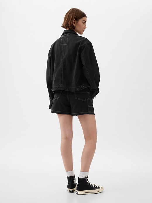 2 of 8 showing, with the color black of product Relaxed Utility Jacket