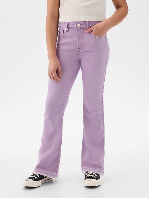 2 of 8 showing, with the color purple tune of product Kids High Rise '70s Flare Jeans