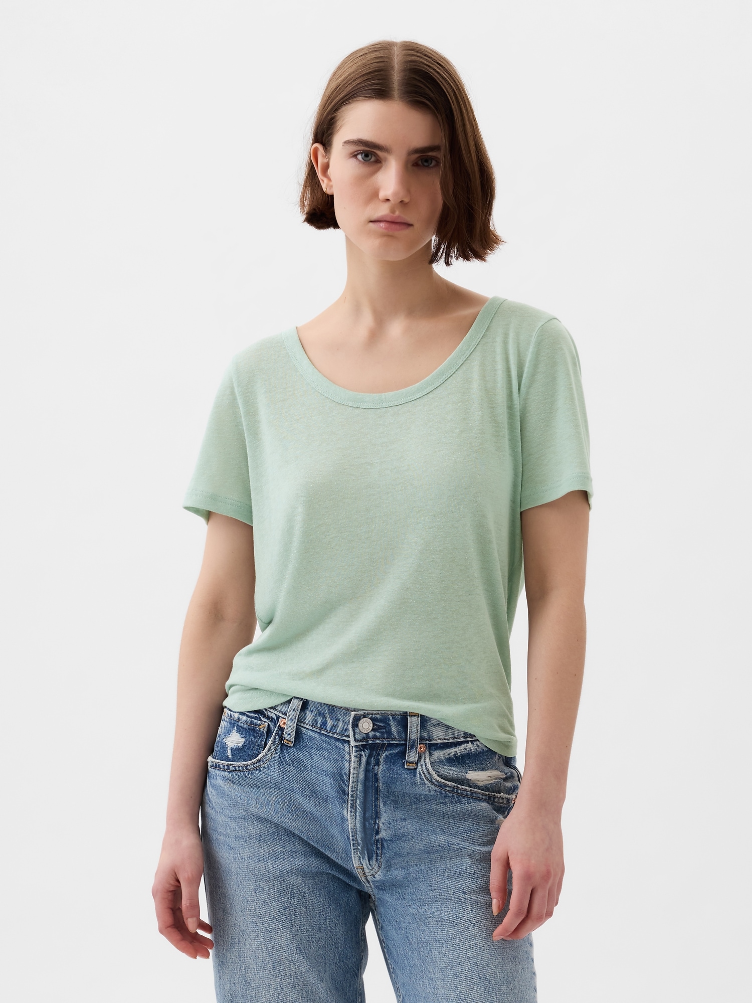 Linen-Blend T-Shirt