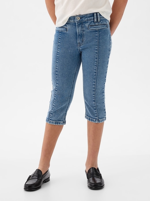 Kids High Rise Cropped Jeans