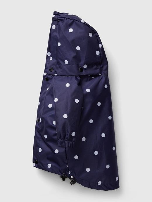 1 of 8 showing, with the color navy blue with white polka dots of product Pet Rain Jacket