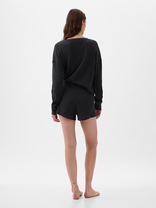 2 of 8 showing, with the color black of product Waffle PJ Shorts