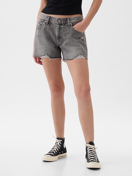 2 of 8 showing, with the color grey wash of product Low Rise Stride Denim Shorts