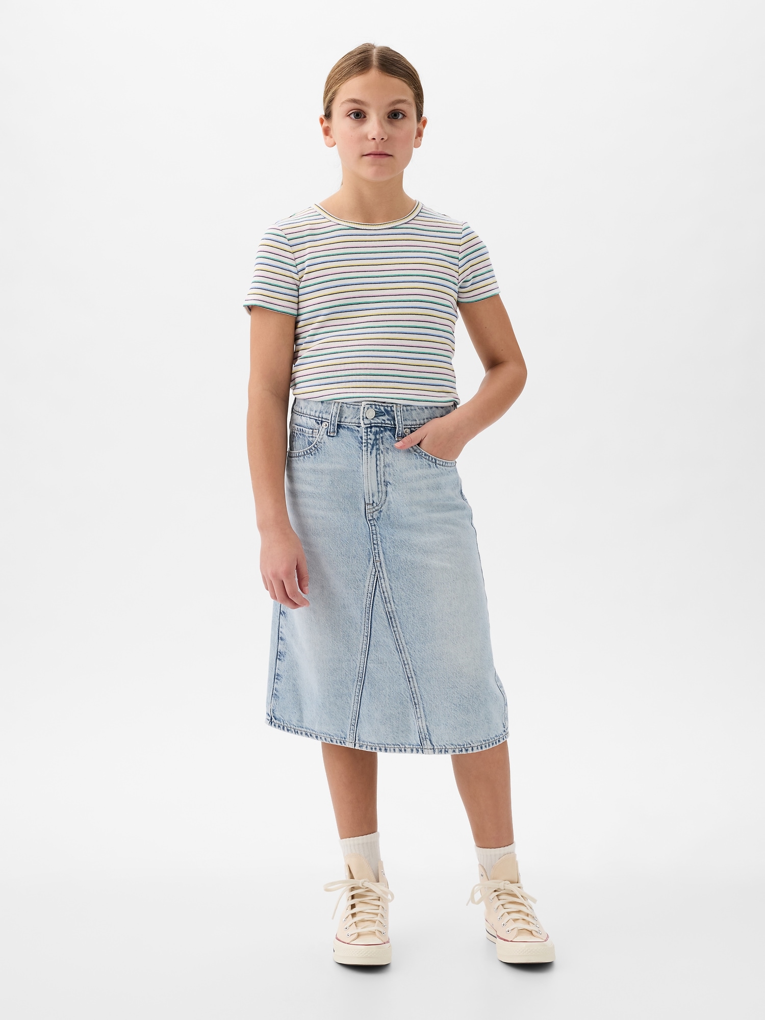 Kids Denim Midi Skirt