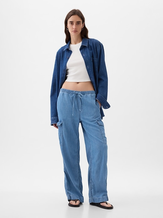 Image number 1 showing, High Rise Cargo Easy Jeans