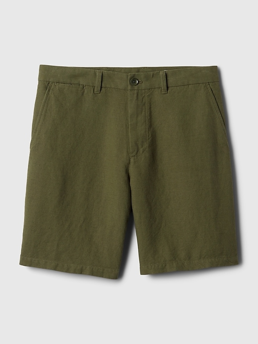 Image number 5 showing, 8" Linen-Cotton Shorts