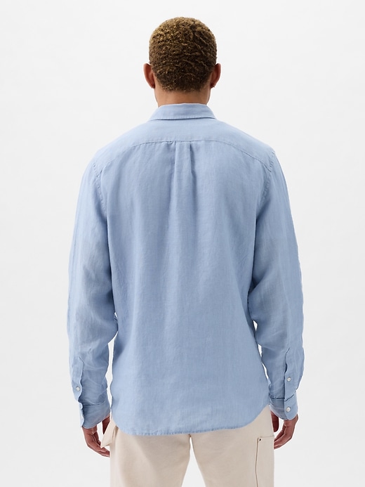 2 of 8 showing, with the color distant blue of product Linen Shirt