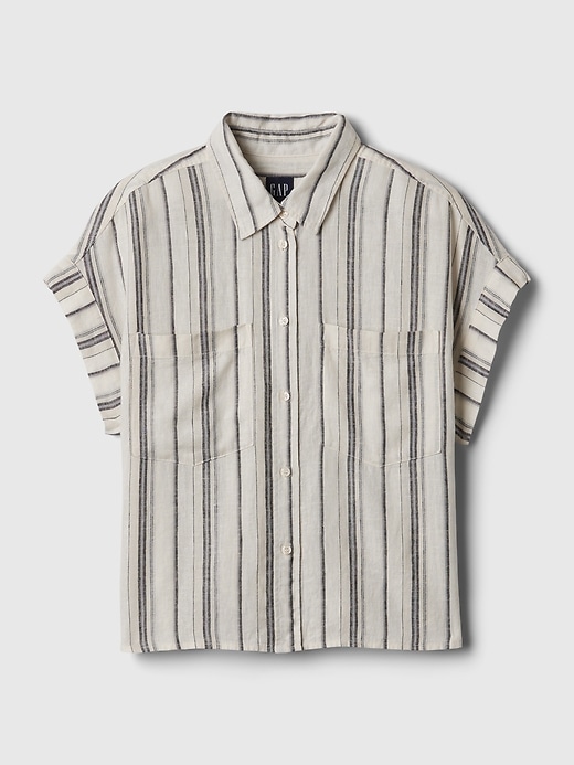 Image number 9 showing, Linen-Blend Cropped Shirt