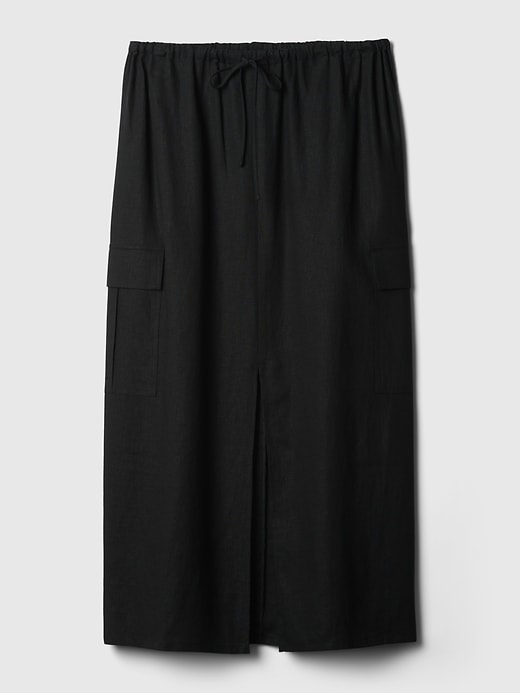 Image number 8 showing, Linen-Blend Cargo Midi Skirt