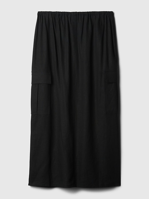 Image number 5 showing, Linen-Blend Cargo Midi Skirt
