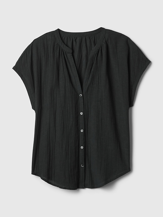Image number 3 showing, Crinkle Gauze Dolman PJ Top