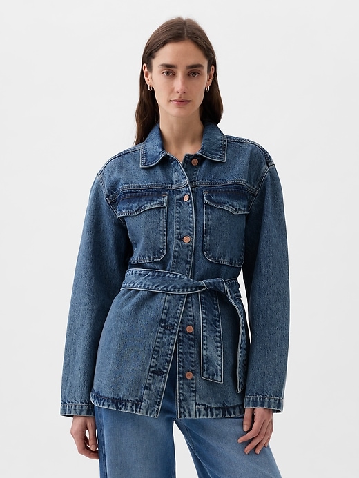 Image number 6 showing, Belted Denim Shirt Jacket