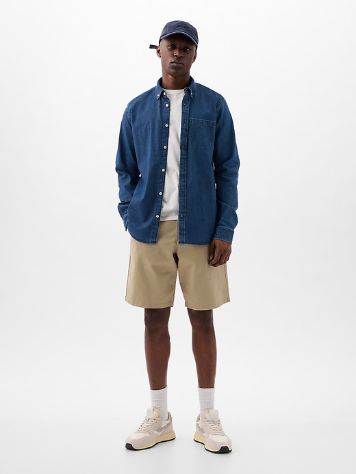 Denim shirt discount khaki shorts